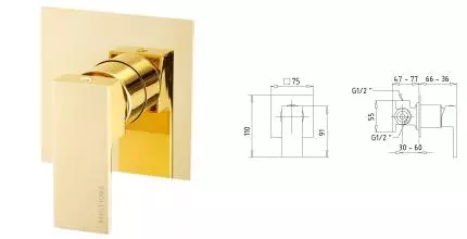 Смеситель для душа «Migliore» Kvant Gold 25400 золото Смеситель для душа «Migliore» Kvant Gold 25400 золото