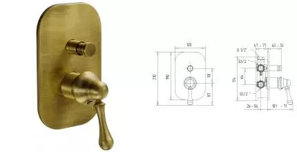 Смеситель для душа «Migliore» Maya 18919 бронза