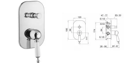 Смеситель для душа «Migliore» Oxford 19138 хром