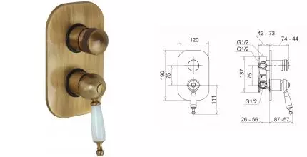 Смеситель для душа «Migliore» Oxford 19099 бронза