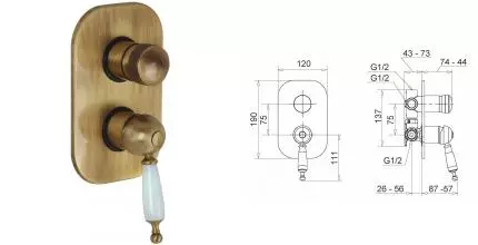 Смеситель для душа «Migliore» Oxford 19100 бронза