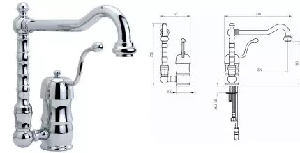 Смеситель для кухонной мойки «Migliore» Queen Nostalgia 18249 хром Смеситель для кухонной мойки «Migliore» Queen Nostalgia 18249 хром