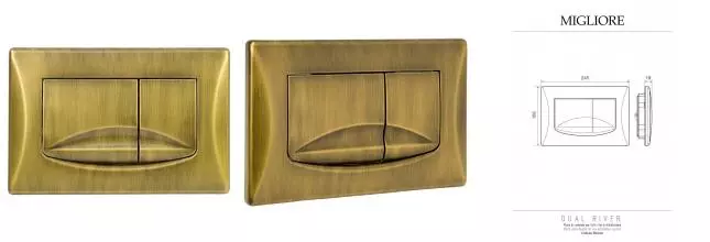 Кнопка смыва «Migliore» River Dual New пластик бронза Кнопка смыва «Migliore» River Dual New пластик бронза