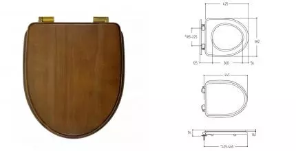 Сиденье для унитаза «Migliore» Milady lux 20906 дерево с микролифтом орех/золото