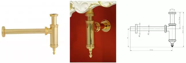 Сифон для раковины «Migliore» Ricambi 27765 золото
