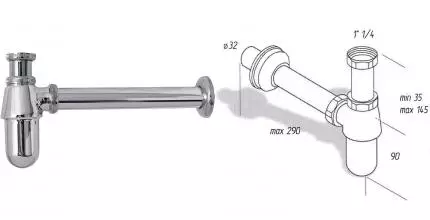 Сифон для раковины «Migliore» Ricambi 17926 хром