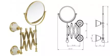 Косметическое зеркало «Migliore» Provance 17695 на стену золото
