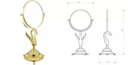 Косметическое зеркало «Migliore» Luxor 26129 на стол золото