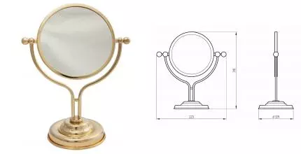 Косметическое зеркало «Migliore» Mirella 17321 на стол золото