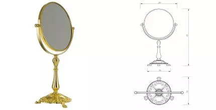 Косметическое зеркало «Migliore» Elisabetta 17066 на стол золото