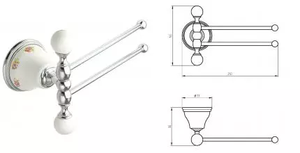 Тройной поворотный полотенцедержатель «Migliore» Provance 17669 на стену хром