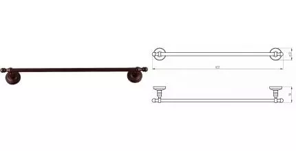 Полотенцедержатель «Migliore» Mirella 17216 на стену тосканская бронза