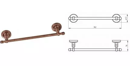 Полотенцедержатель «Migliore» Mirella 17374 на стену медь