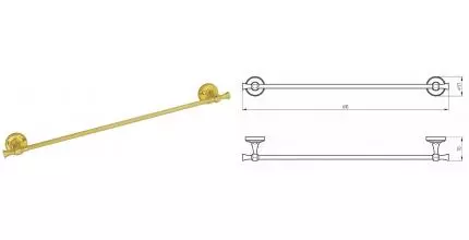 Полотенцедержатель «Migliore» Fortuna 27657 на стену золото