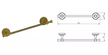 Полотенцедержатель «Migliore» Fortuna 27662 на стену бронза