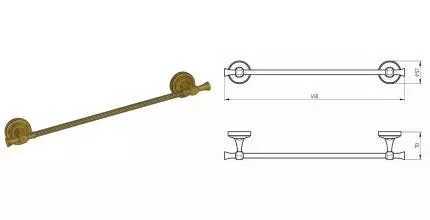 Полотенцедержатель «Migliore» Fortuna 27659 на стену бронза