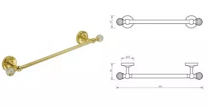 Полотенцедержатель «Migliore» Amerida 16604 на стену золото Полотенцедержатель «Migliore» Amerida 16604 на стену золото