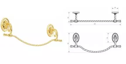 Полотенцедержатель «Migliore» Edera 16947 на стену золото