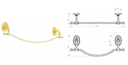 Полотенцедержатель «Migliore» Edera 16948 на стену золото
