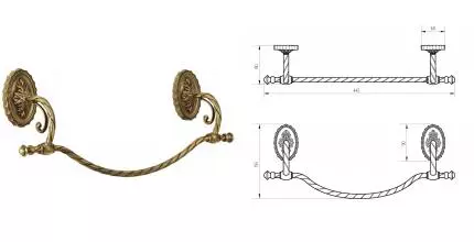 Полотенцедержатель «Migliore» Edera 16899 на стену бронза