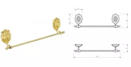 Полотенцедержатель «Migliore» Cleopatra 16697 на стену золото