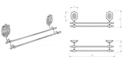 Полотенцедержатель двойной «Migliore» Cleopatra 16672 на стену хром