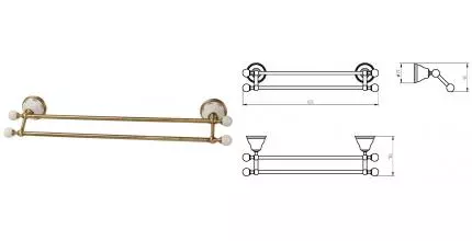 Полотенцедержатель двойной «Migliore» Provance 17633 на стену бронза