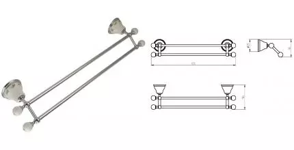 Полотенцедержатель двойной «Migliore» Provance 17668 на стену хром