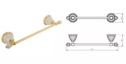 Полотенцедержатель «Migliore» Olivia 17531 на стену золото/белый с декором золото Полотенцедержатель «Migliore» Olivia 17531 на стену золото/белый с декором золото
