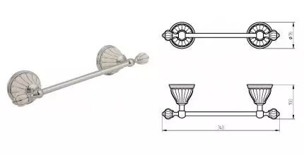 Полотенцедержатель «Migliore» Olivia 17561 на стену хром/белый с декором платина Полотенцедержатель «Migliore» Olivia 17561 на стену хром/белый с декором платина