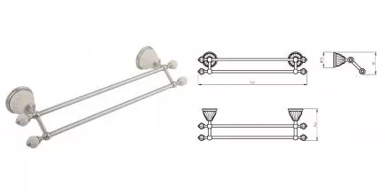 Полотенцедержатель двойной «Migliore» Olivia 17501 на стену хром/белый Полотенцедержатель двойной «Migliore» Olivia 17501 на стену хром/белый