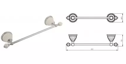 Полотенцедержатель «Migliore» Olivia 17500 на стену хром/белый Полотенцедержатель «Migliore» Olivia 17500 на стену хром/белый