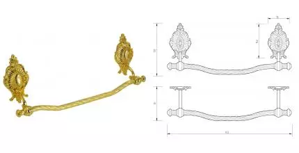 Полотенцедержатель «Migliore» Elisabetta 17072 на стену золото