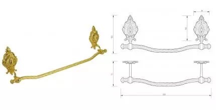Полотенцедержатель «Migliore» Elisabetta 17071 на стену золото Полотенцедержатель «Migliore» Elisabetta 17071 на стену золото