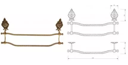 Полотенцедержатель двойной «Migliore» Elisabetta 17006 на стену бронза Полотенцедержатель двойной «Migliore» Elisabetta 17006 на стену бронза