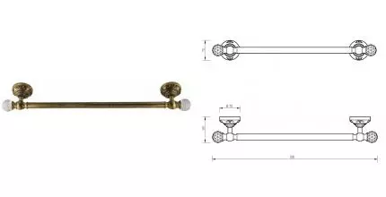 Полотенцедержатель «Migliore» Cristalia 16779 на стену бронза Полотенцедержатель «Migliore» Cristalia 16779 на стену бронза