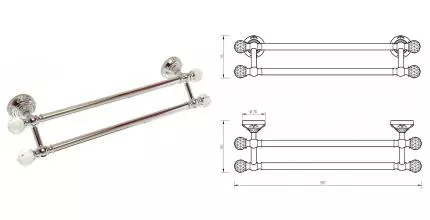 Полотенцедержатель двойной «Migliore» Cristalia 16812 на стену хром Полотенцедержатель двойной «Migliore» Cristalia 16812 на стену хром