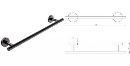 Полотенцедержатель «Migliore» Fortis 31766 на стену чёрный матовый