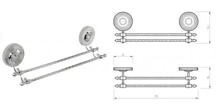 Полотенцедержатель двойной «Migliore» Montecarlo 31781 на стену хром