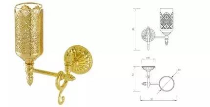 Стакан для зубных щёток «Migliore» Versailles 32687 на стену золото