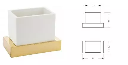 Стакан для зубных щёток «Migliore» Kvant 30232 на стену золото