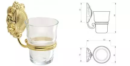 Стакан для зубных щёток «Migliore» Cleopatra 16677 на стену золото