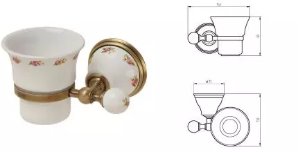 Стакан для зубных щёток «Migliore» Provance 17643 на стену бронза