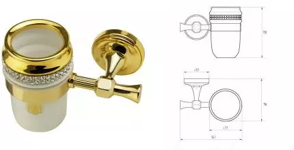 Стакан для зубных щёток «Migliore» Dubai 31252 на стену золото