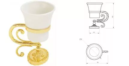 Стакан для зубных щёток «Migliore» Edera 16953 на стол золото