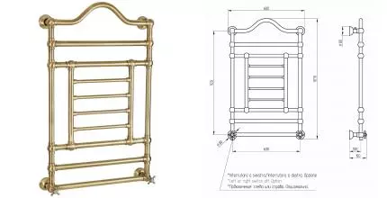 Электрический полотенцесушитель «Migliore» Edward 20314 68/107 бронза левый Электрический полотенцесушитель «Migliore» Edward 20314 68/107 бронза левый