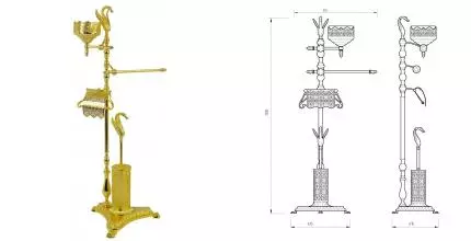 Стойка с аксессуарами «Migliore» Luxor 26147 напольная золото