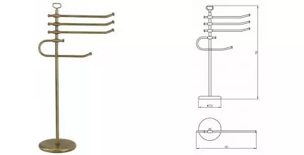 Стойка с аксессуарами «Migliore» Mirella 17196 напольная бронза