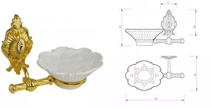 Мыльница «Migliore» Elisabetta 17054 на стену золото