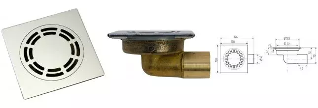 Трап для душа «Migliore» Ricambi 20212-CR 120x120 mm боковой выпуск хром Трап для душа «Migliore» Ricambi 20212-CR 120x120 mm боковой выпуск хром